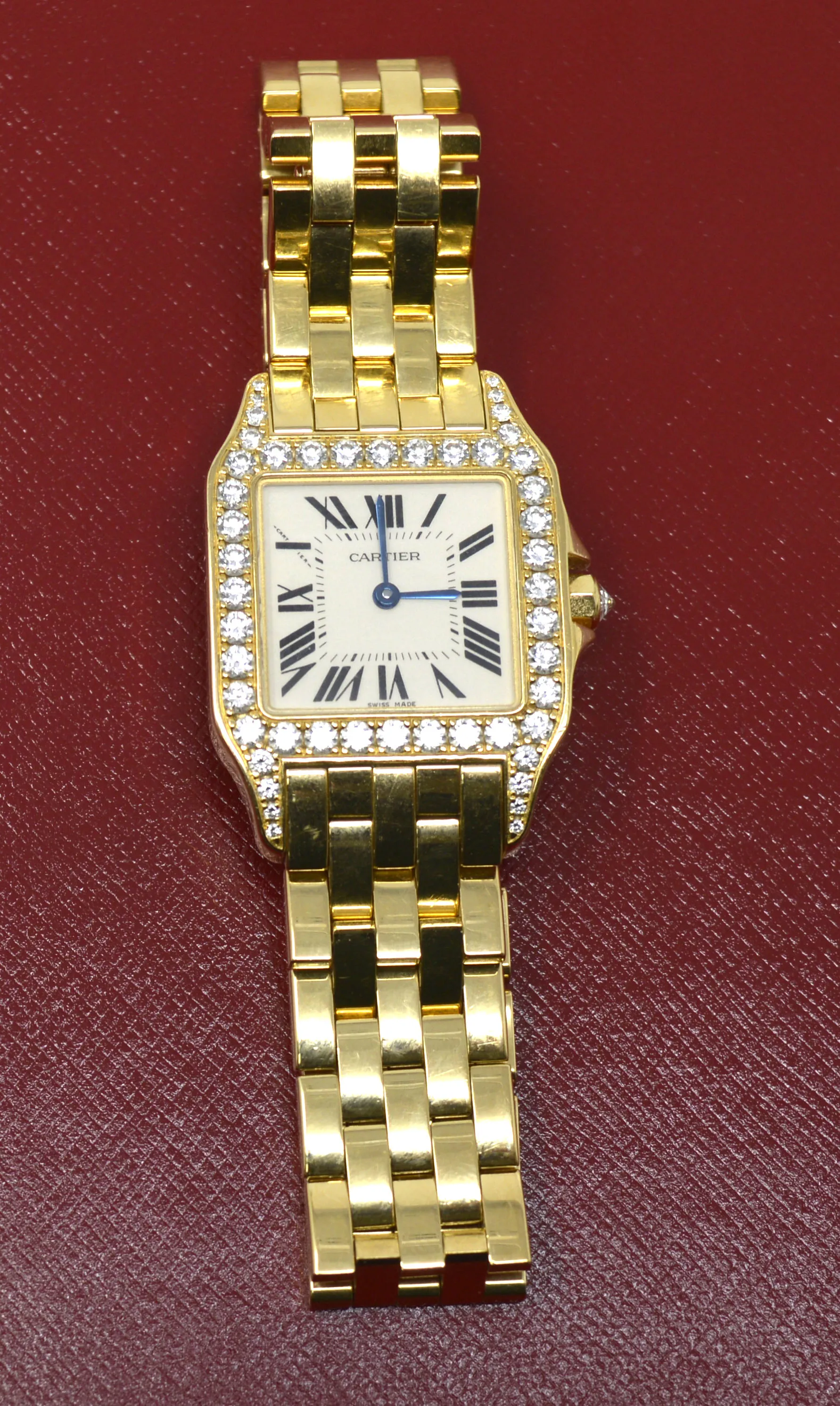 Cartier Santos Demoiselle WF9002Y7 26mm Yellow gold and Diamond Ivory 1