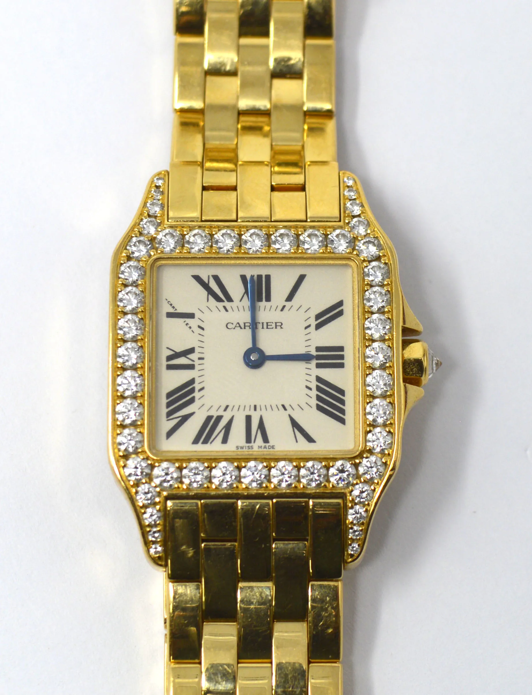 Cartier Santos Demoiselle WF9002Y7 26mm Yellow gold and Diamond Ivory 3