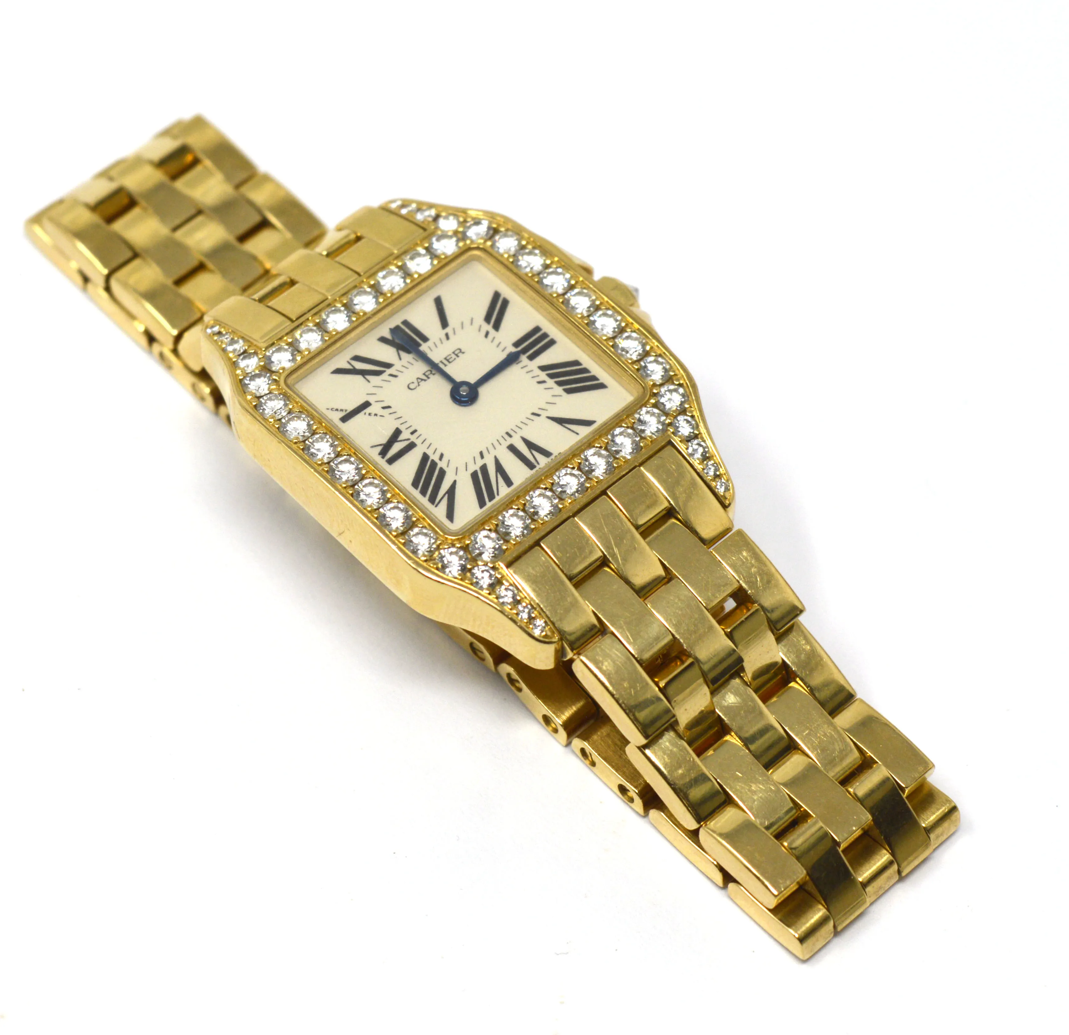 Cartier Santos Demoiselle WF9002Y7 26mm Yellow gold and Diamond Ivory 4