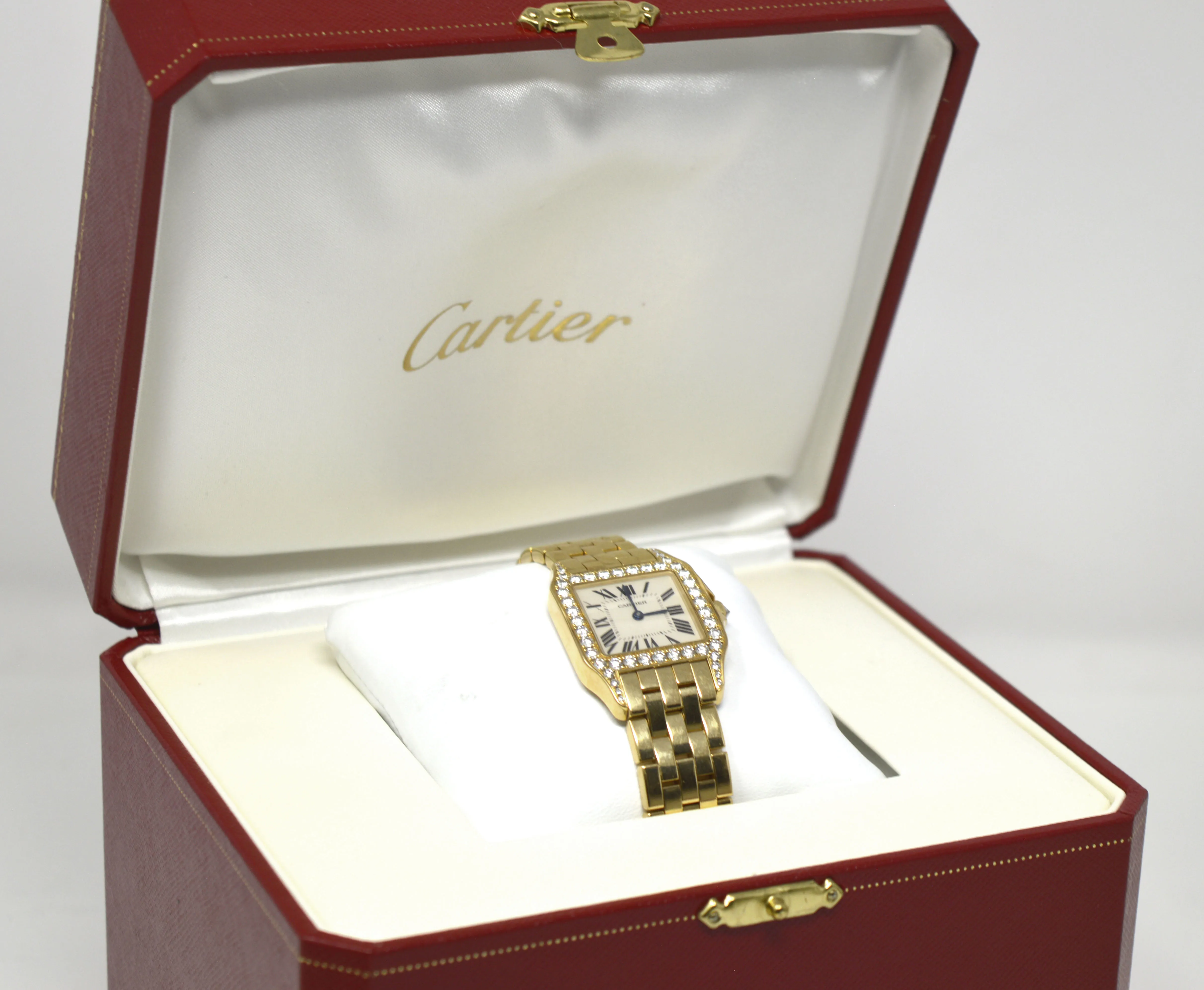 Cartier Santos Demoiselle WF9002Y7 26mm Yellow gold and Diamond Ivory 5