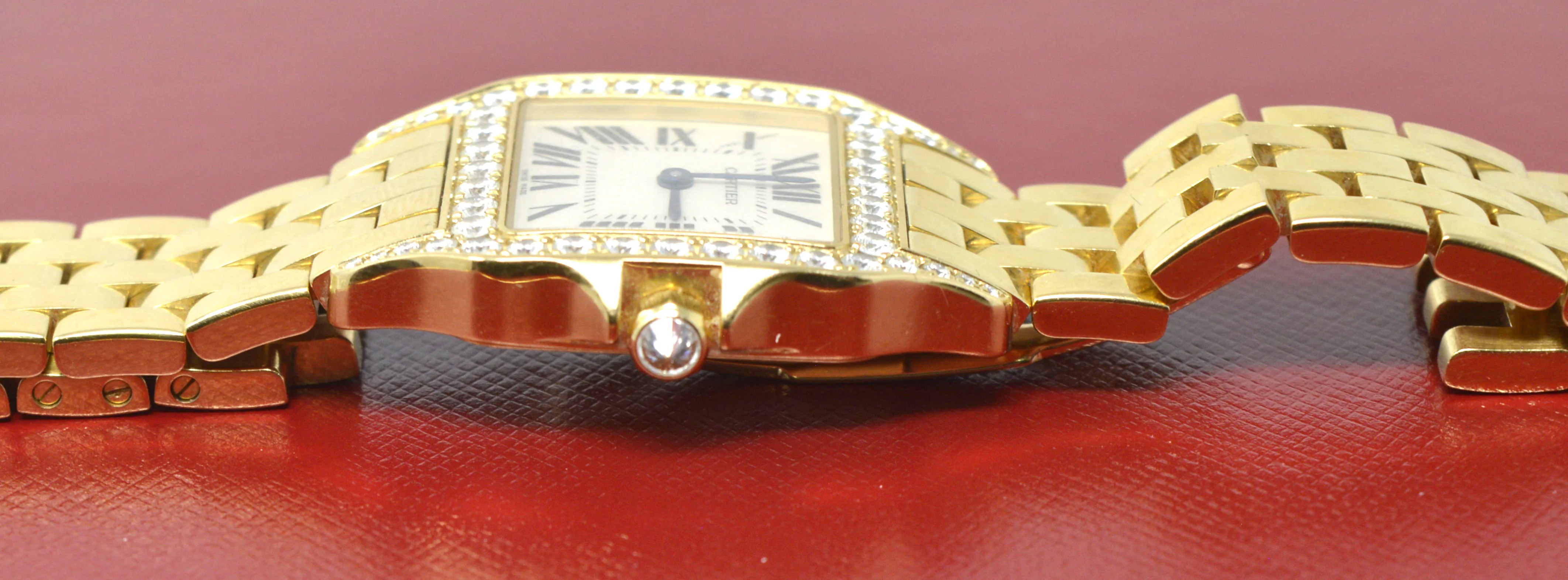 Cartier Santos Demoiselle WF9002Y7 26mm Yellow gold and Diamond Ivory 6