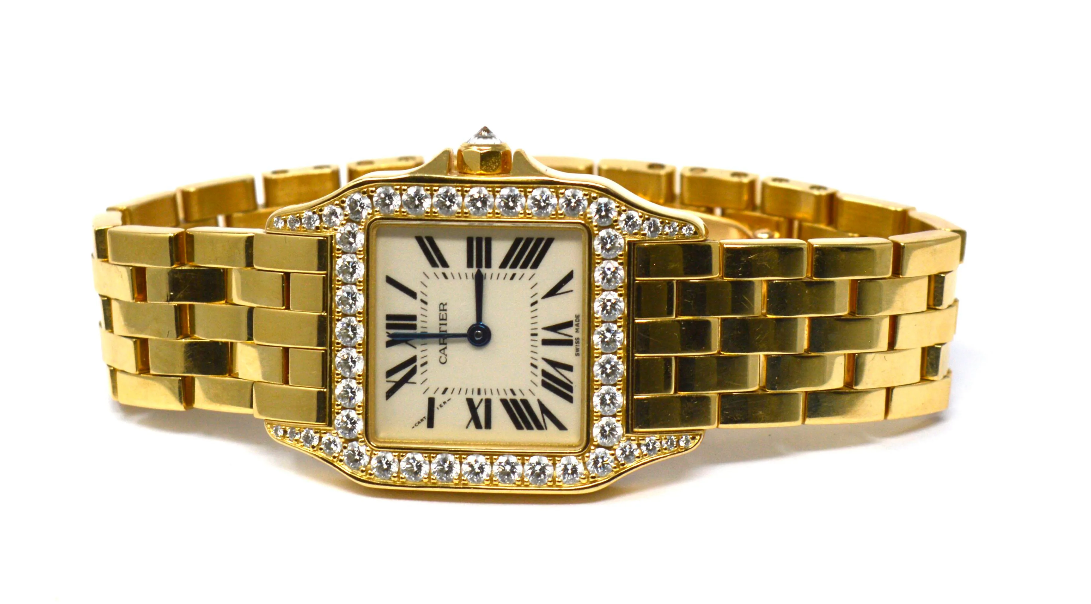 Cartier Santos Demoiselle WF9002Y7 26mm Yellow gold and Diamond Ivory 7