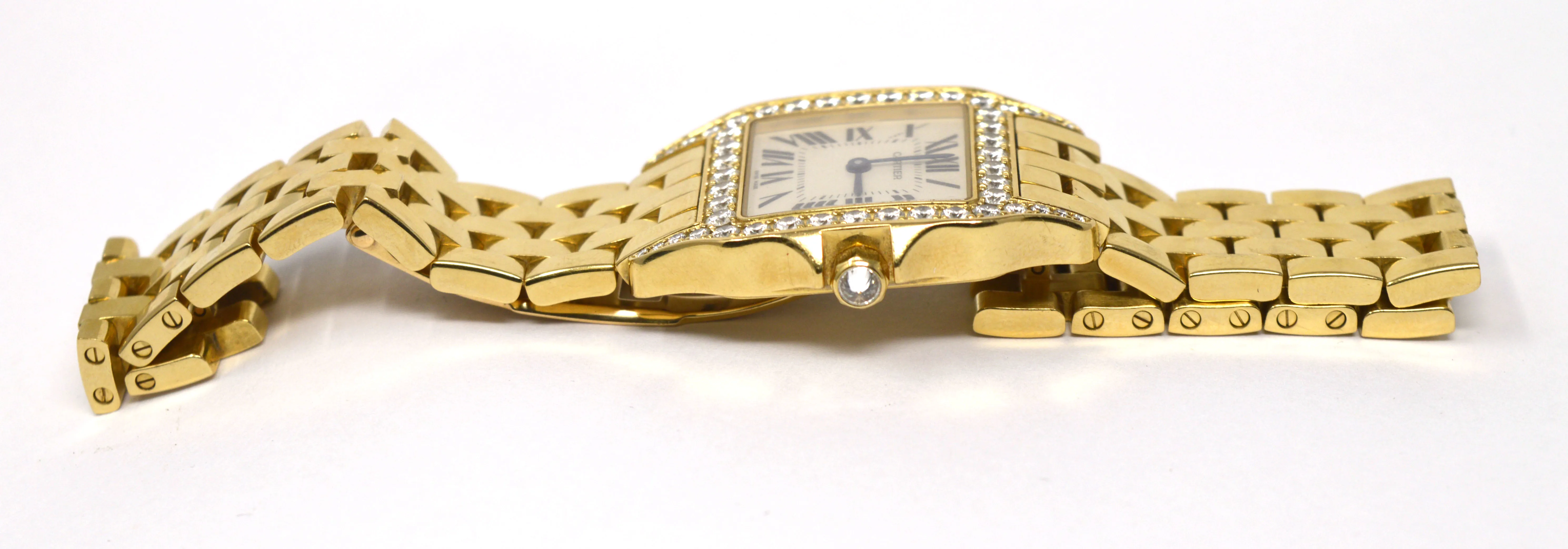 Cartier Santos Demoiselle WF9002Y7 26mm Yellow gold and Diamond Ivory 8