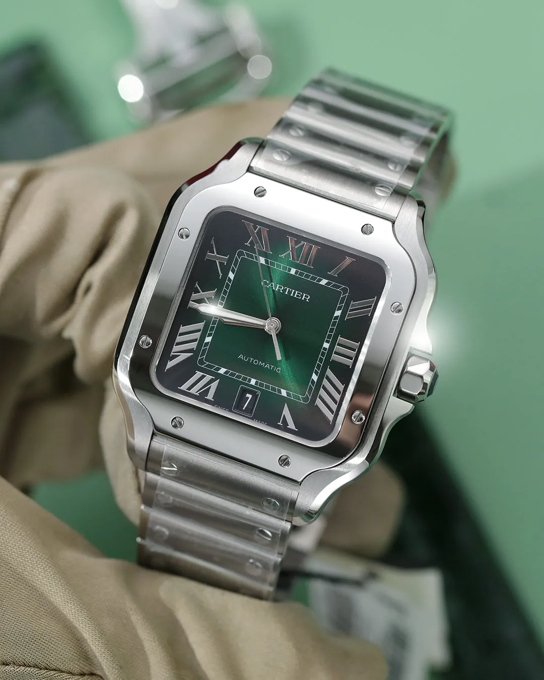 Cartier Santos WSSA0062 40mm Stainless steel Green 1