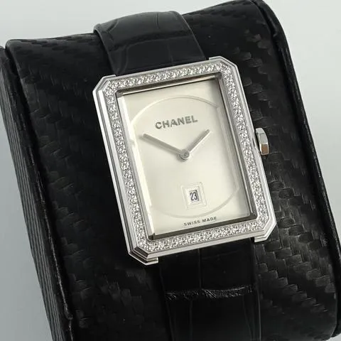 Chanel Boy-Friend H4470 26.5mm White gold Silver