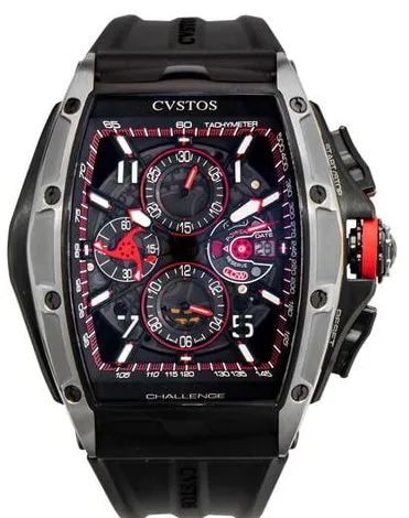 Cvstos Challenge CVT-CHR3-RED-5NBKTT-1001 44mm Titanium Transparent