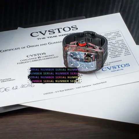 Cvstos Challenge 41mm Carbon fiber Skeletonized 12