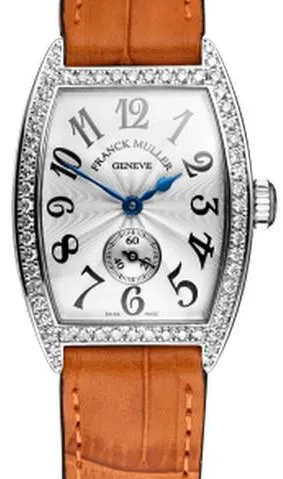 Franck Muller Cintree Curvex 1750 S6 D 25mm White gold and 18k white gold and Diamond Guilloché