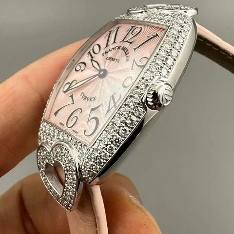 Franck Muller Cintree Curvex 7502 QZ 28mm White gold Silver 1