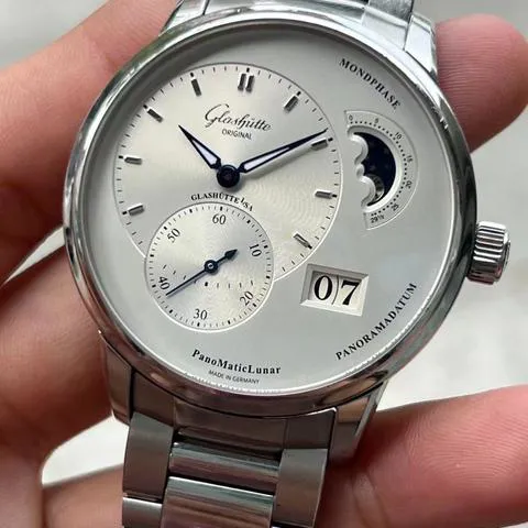 Glashütte PanoMaticLunar 1-90-02-42-32-24 40mm Stainless steel Silver