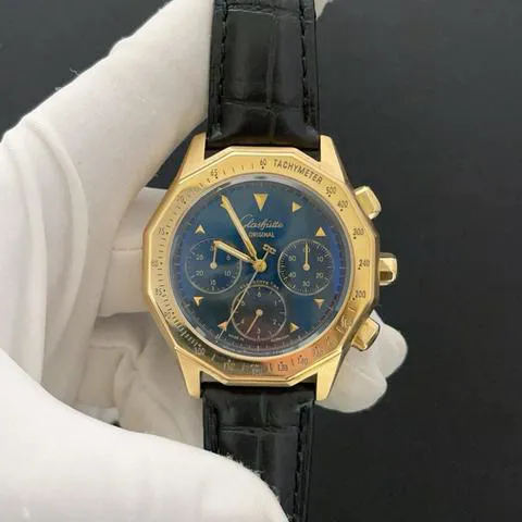 Glashütte Senator Chronograph 41.5mm Rose gold Blue