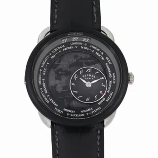 Hermès Arceau Le Temps Voyageur W057198WW00 41mm Platinum Black