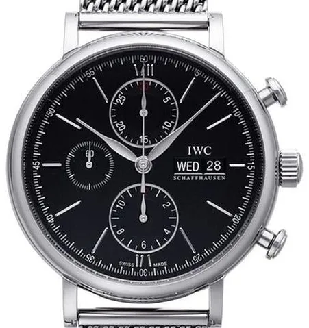 IWC Portofino Chronograph IW391030 42mm Stainless steel Black