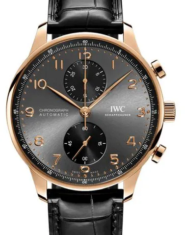 IWC Portuguese Chronograph IW371610 41mm Yellow gold Gray