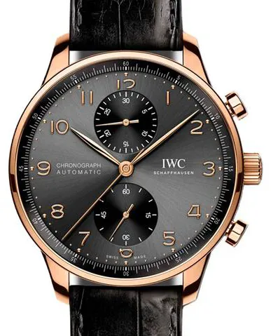 IWC Portuguese Chronograph IW371610 41mm Yellow gold Gray