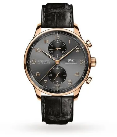 IWC Portuguese Chronograph IW371610 Yellow gold Gray