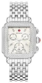 Michele Deco Chrono Diamond Bezel MWW06A000775 Stainless steel White