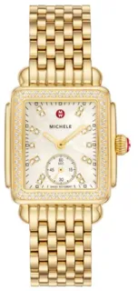 Michele Deco Diamond MWW06V000124 18kt Gold Plated$Stainless Steel White