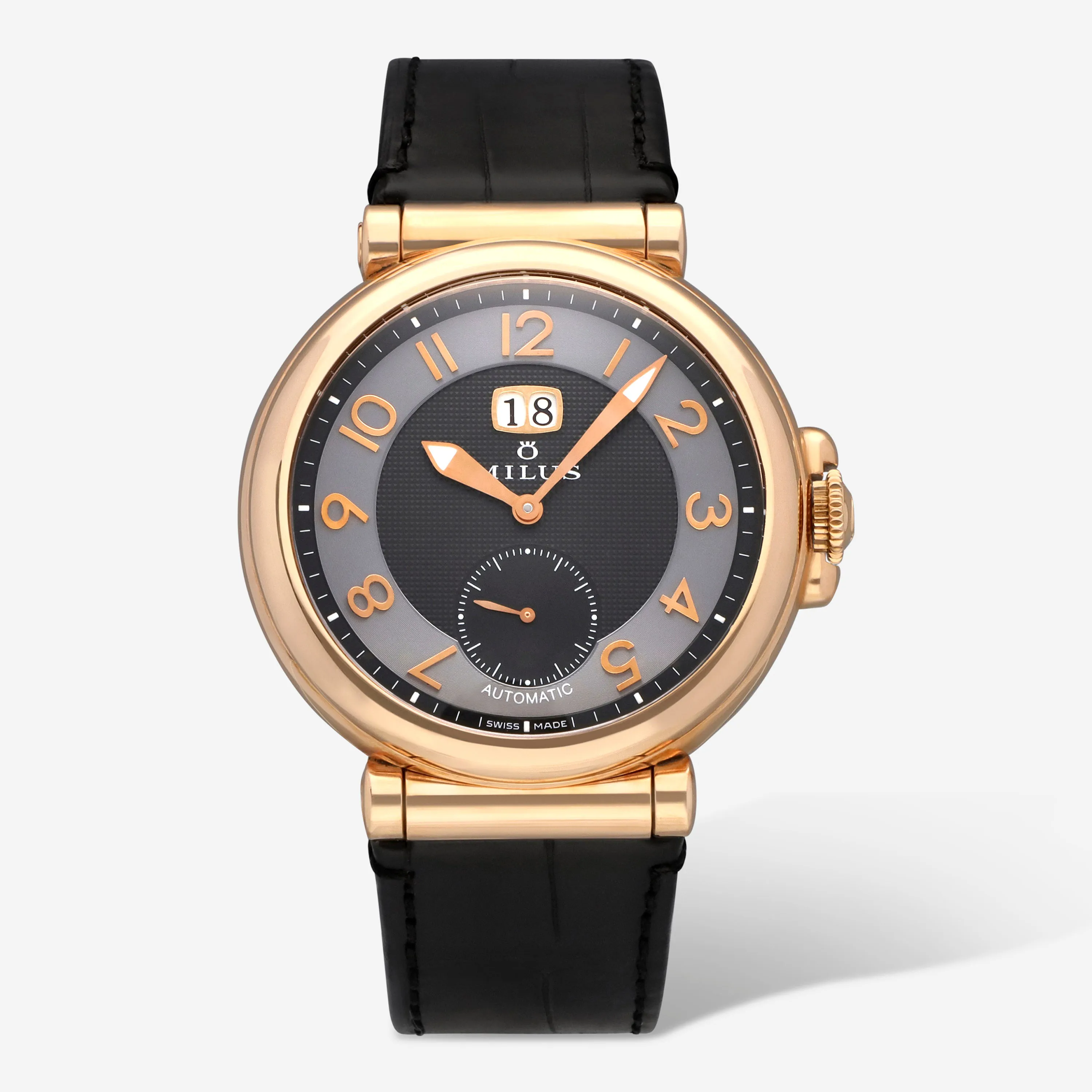 Milus Zetios ZET-ZP01 42mm Rose gold and 18k rose gold Black