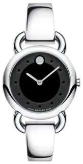 Movado Linio Bangle Ladies Watch 0606509 Stainless steel Black