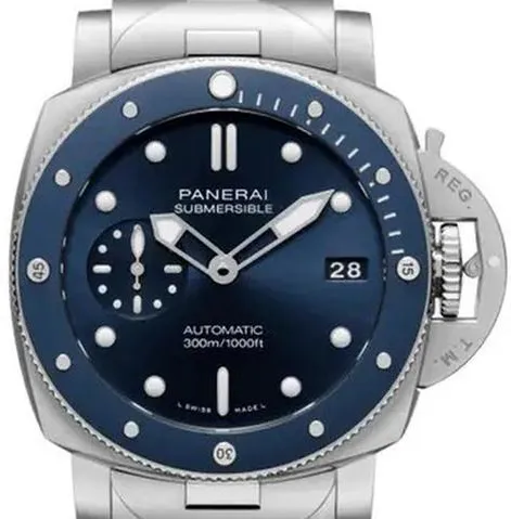 Panerai Submersible PAM02068 42mm Stainless steel Blue