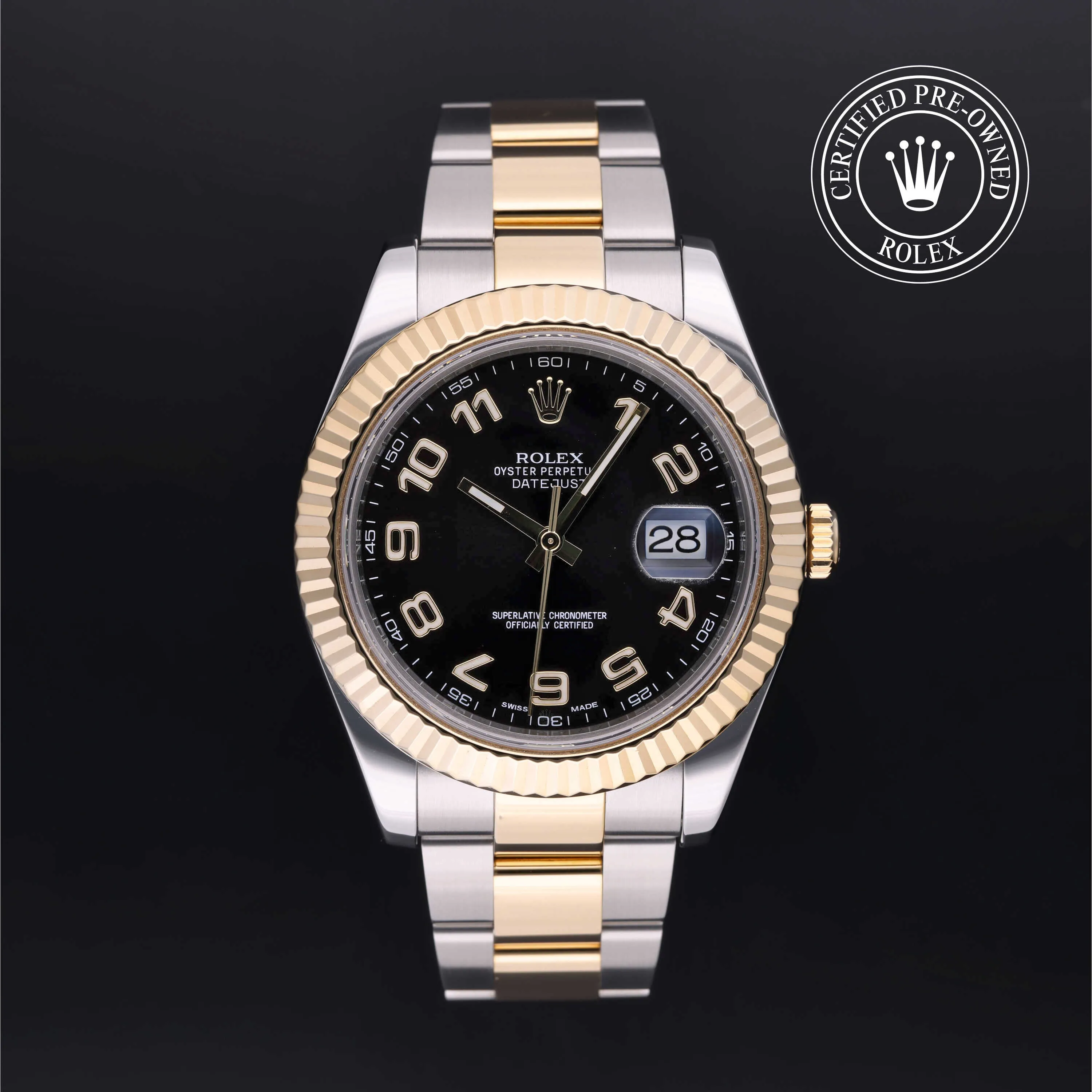 Rolex Datejust II 116333 41mm Yellow gold and Stainless steel Black