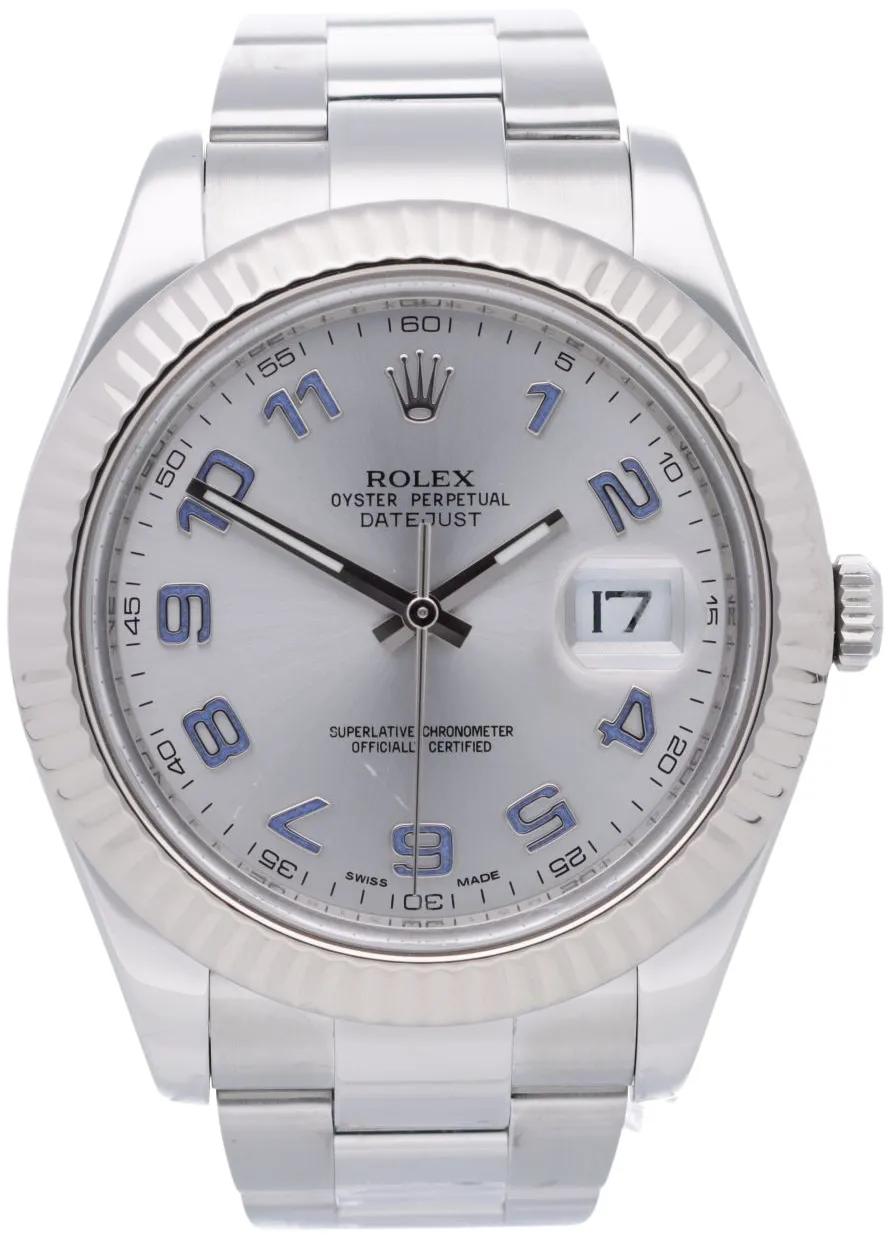 Rolex Datejust II 116334 41mm Steel & white gold White