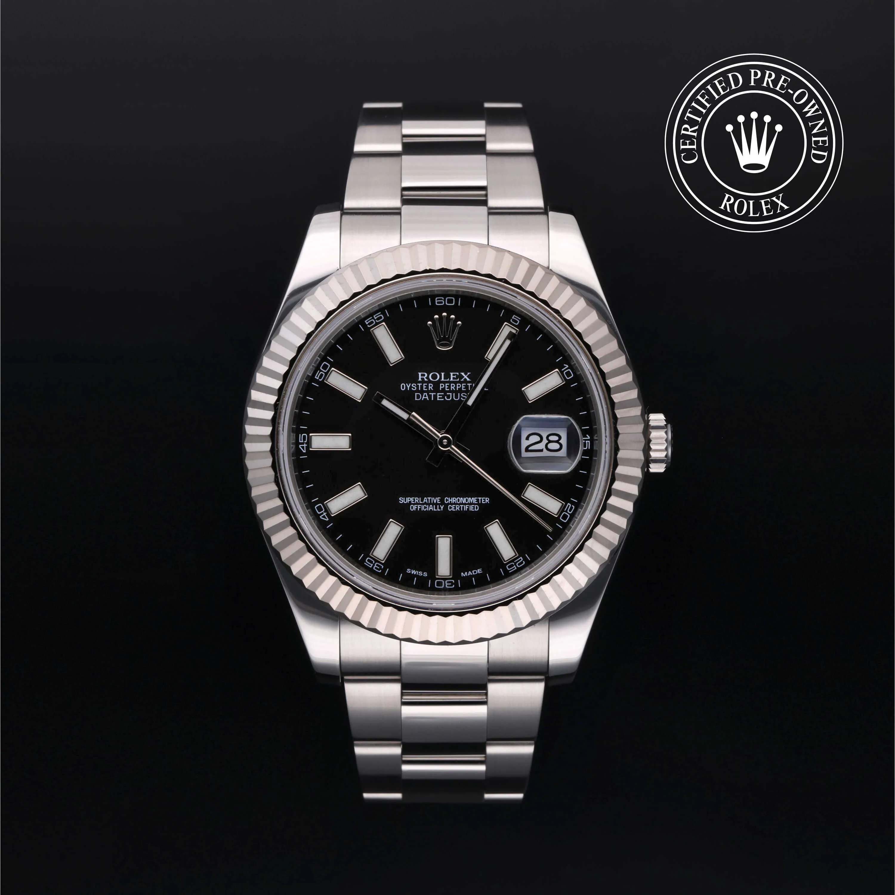 Rolex Datejust II 116334 41mm White gold and Oystersteel Black