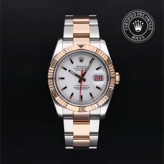 Rolex Datejust Turn-O-Graph 116261 Oystersteel and Everose gold White