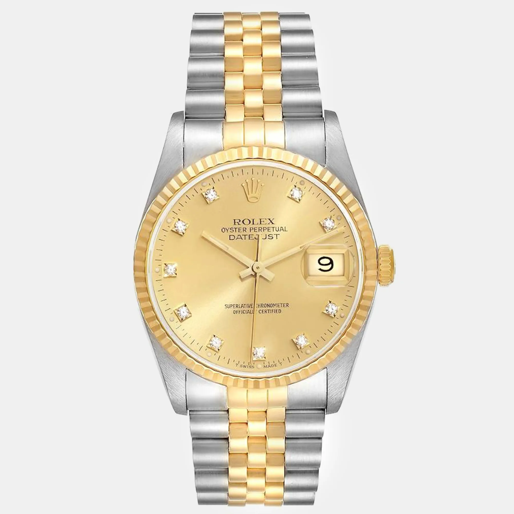 Rolex Datejust 36mm Yellow gold and stainless steel Champagne
