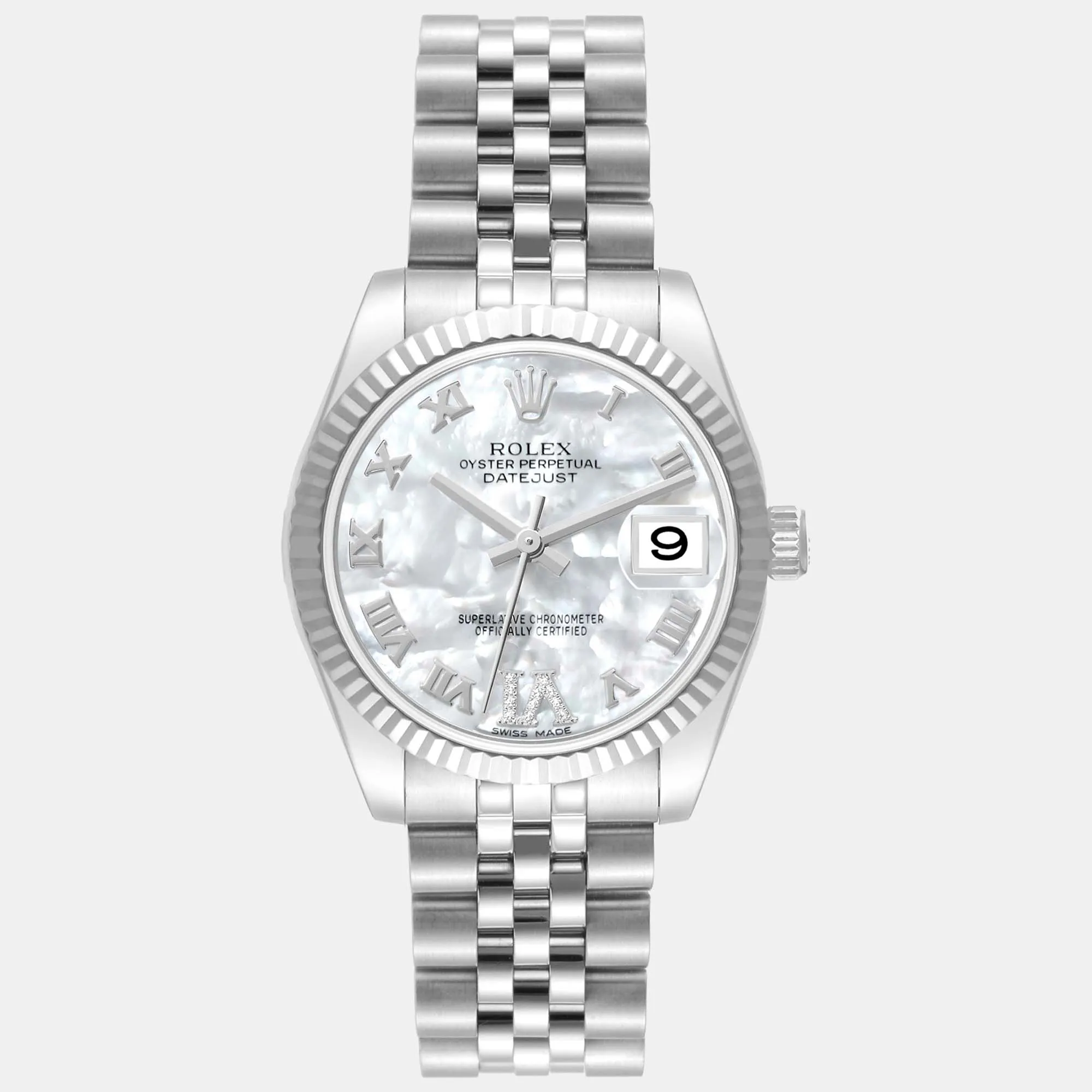 Rolex Datejust 31mm White gold and diamond-set Mother-of-pearl