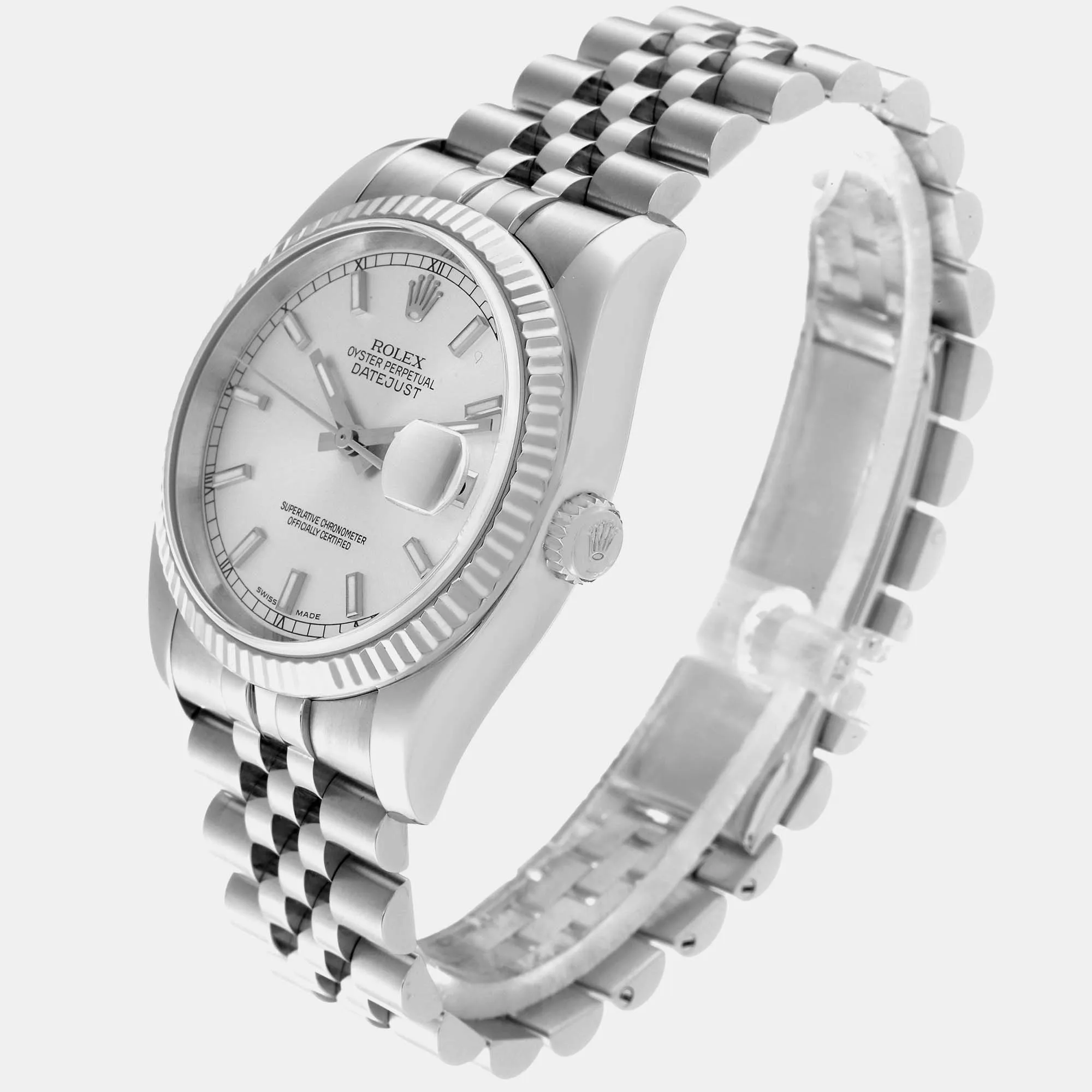 Rolex Datejust 36mm White gold and diamond-set Silver 4