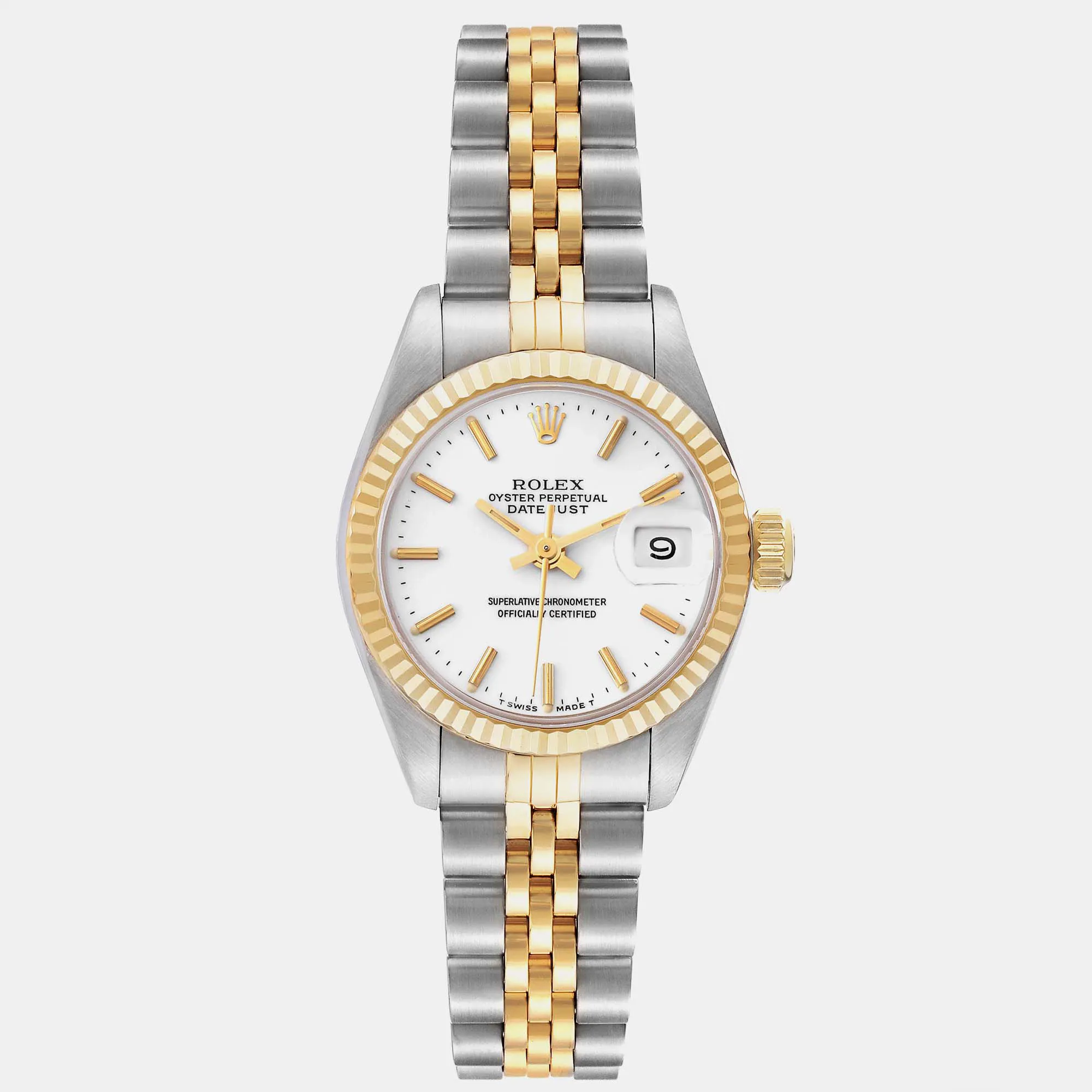Rolex Datejust 26mm Yellow gold and stainless steel White
