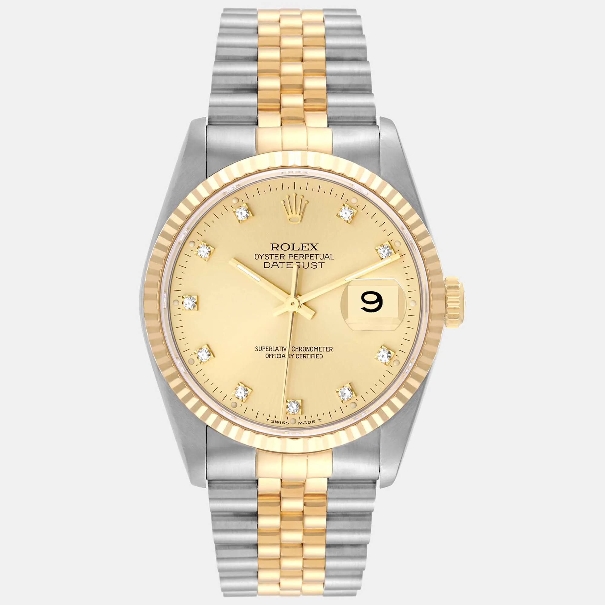 Rolex Datejust 36mm Yellow gold and stainless steel Champagne