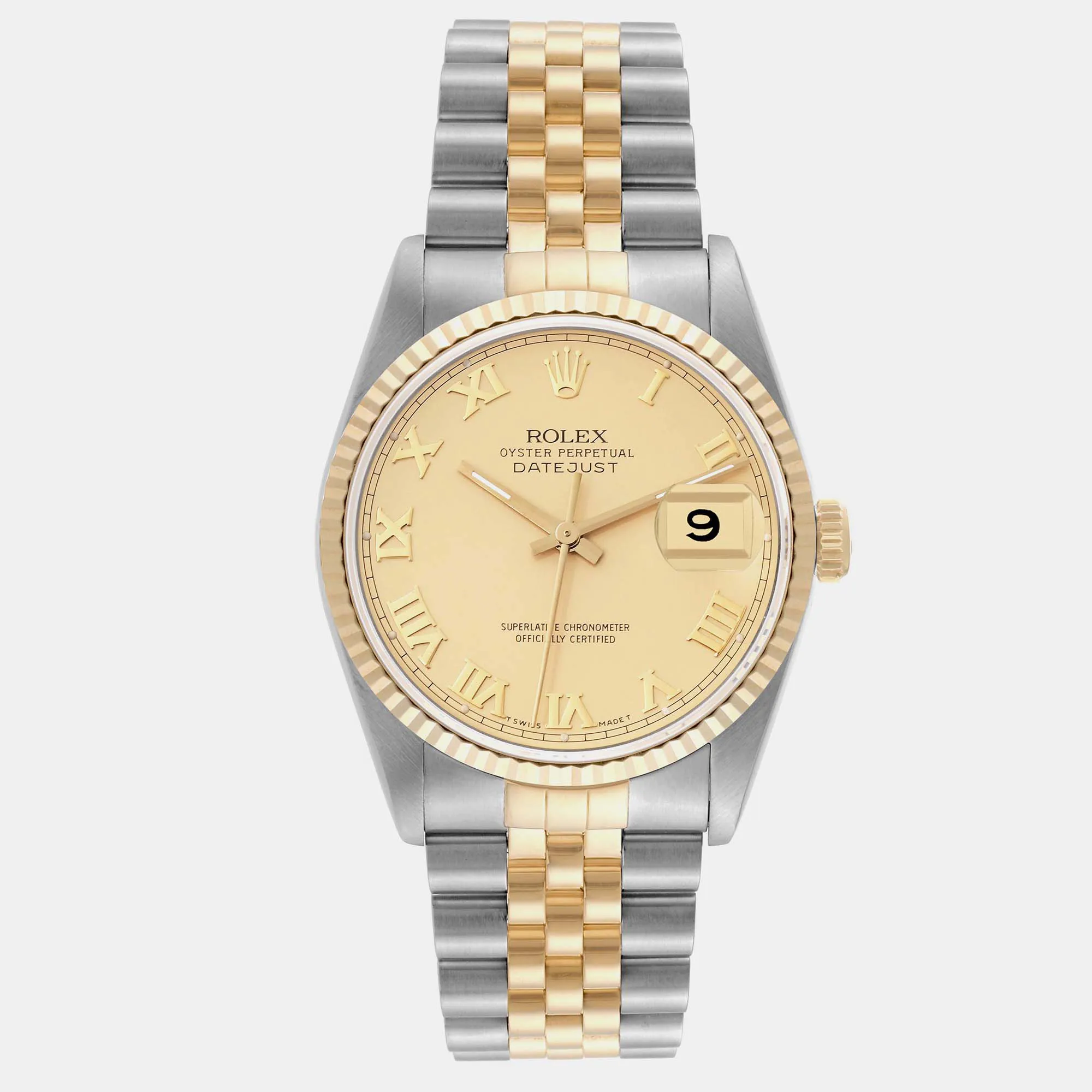 Rolex Datejust 36mm Yellow gold and stainless steel Champagne