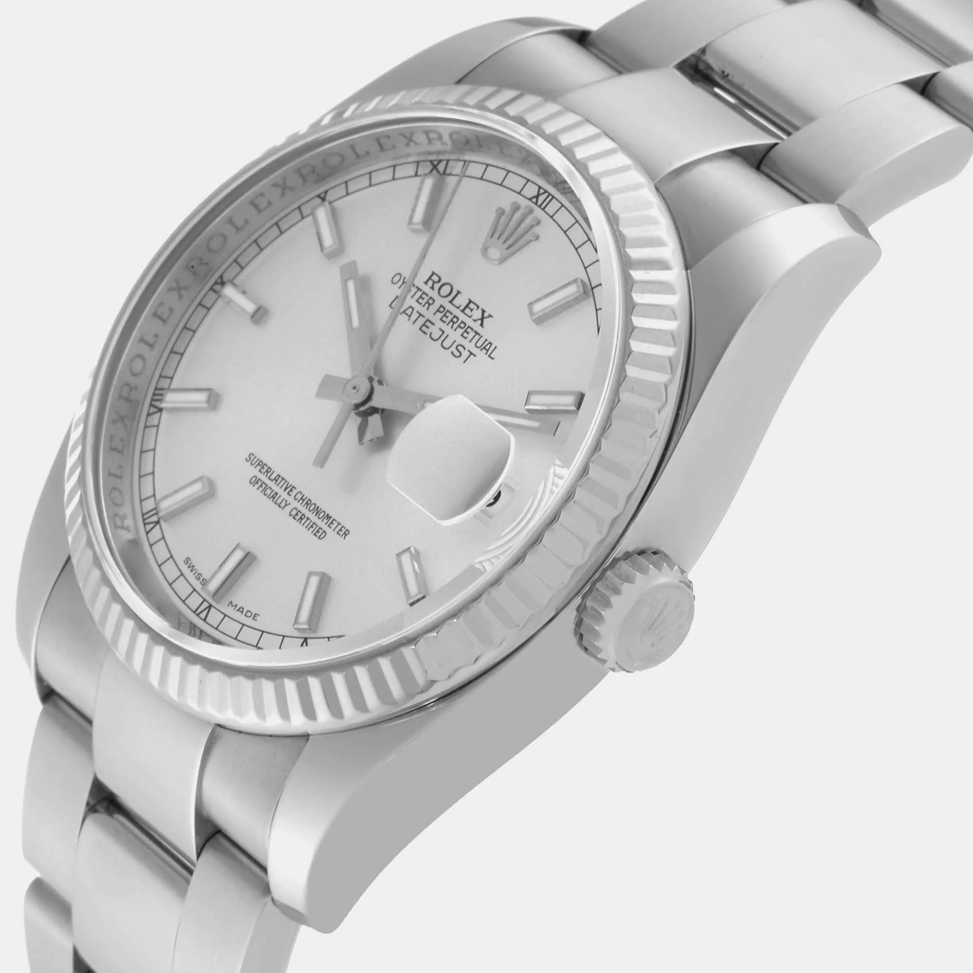 Rolex Datejust 36mm White gold and diamond-set Silver 1
