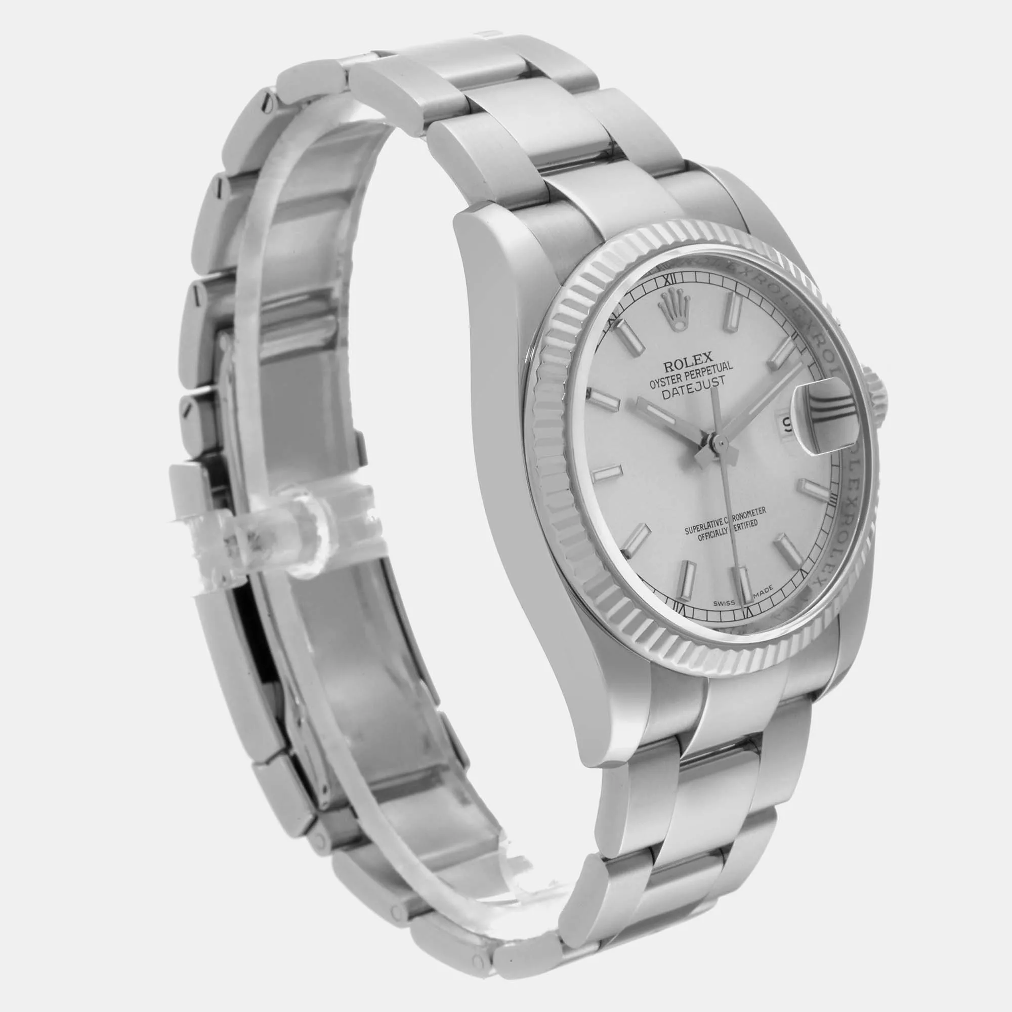 Rolex Datejust 36mm White gold and diamond-set Silver 3