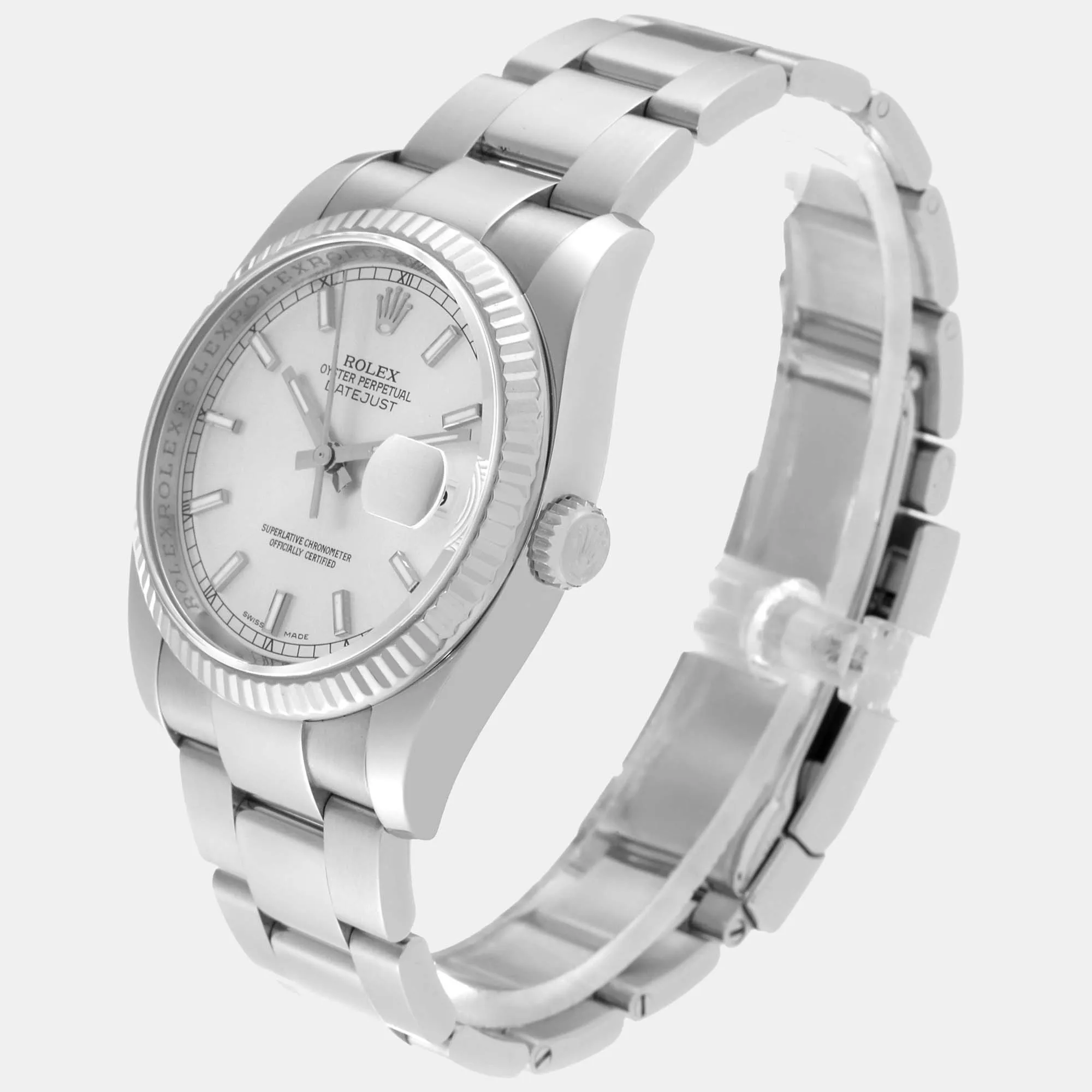 Rolex Datejust 36mm White gold and diamond-set Silver 4