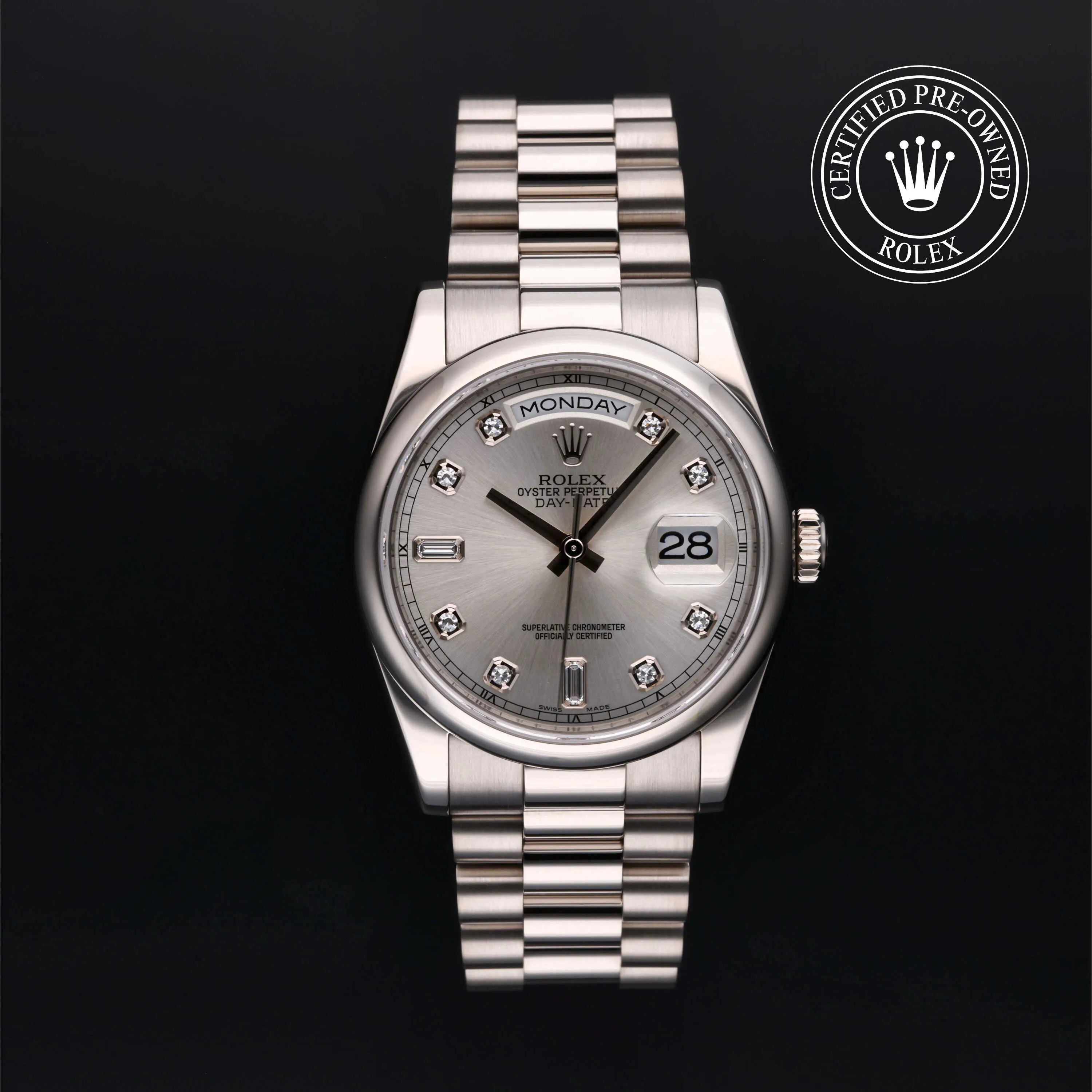 Rolex Day-Date 36 118209 36mm White gold Silver