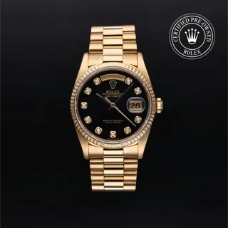 Rolex Day-Date 18238 Yellow gold Black