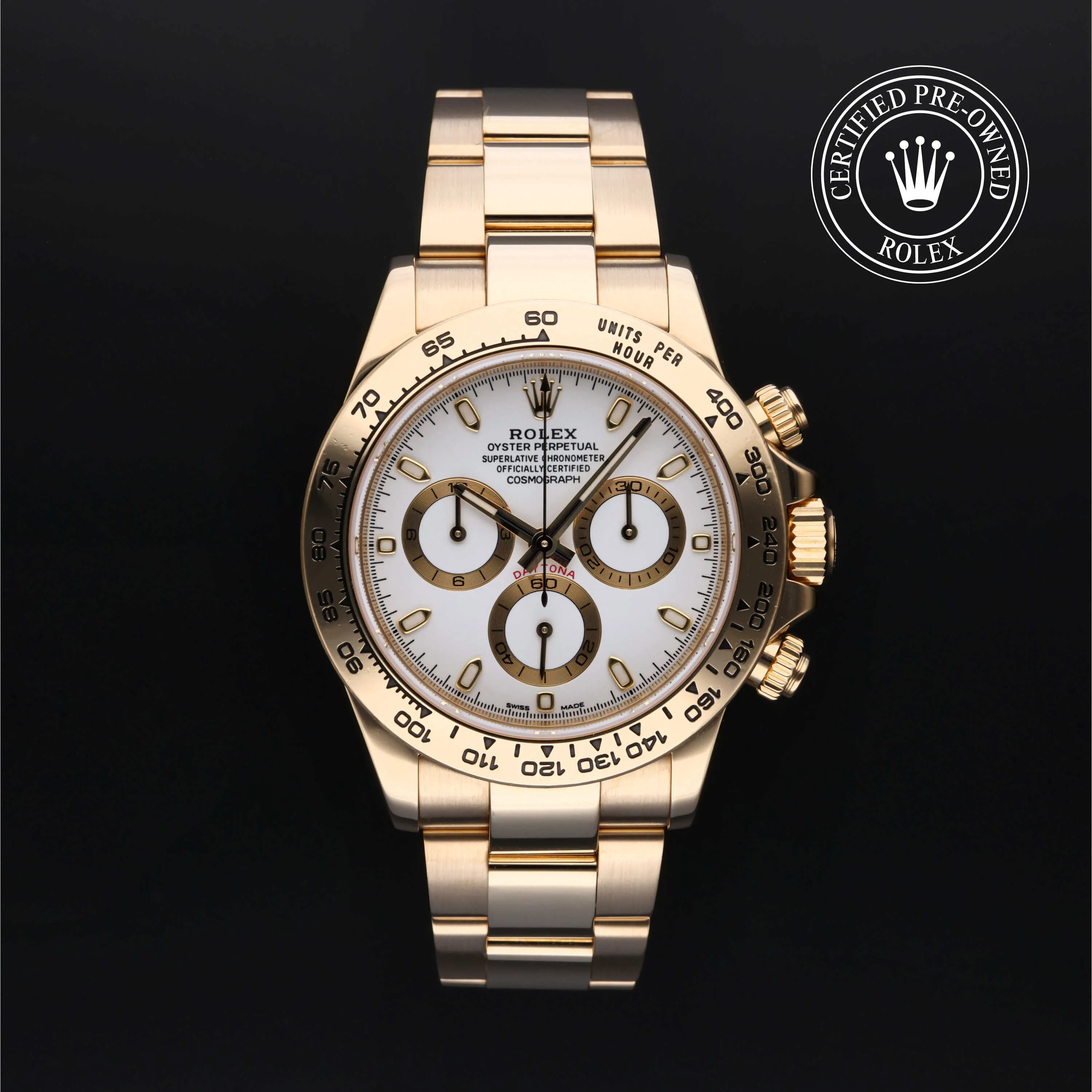 Rolex Daytona 116508 40mm Yellow gold White