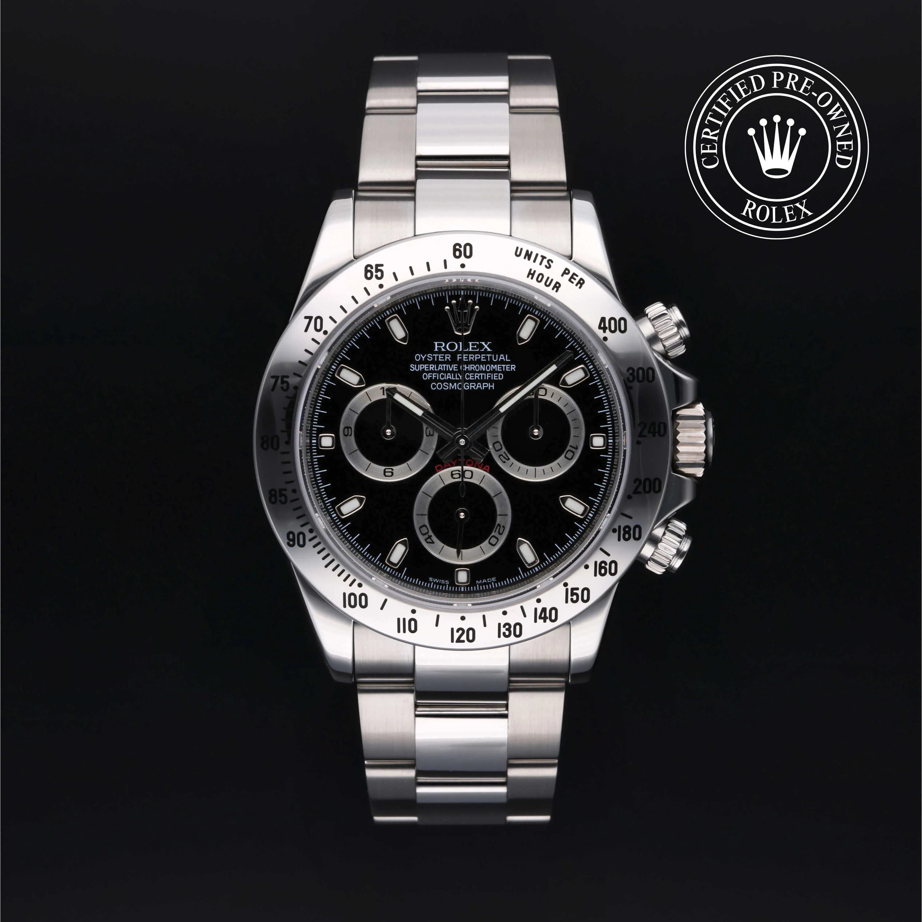 Rolex Daytona 116520 40mm Stainless steel Black