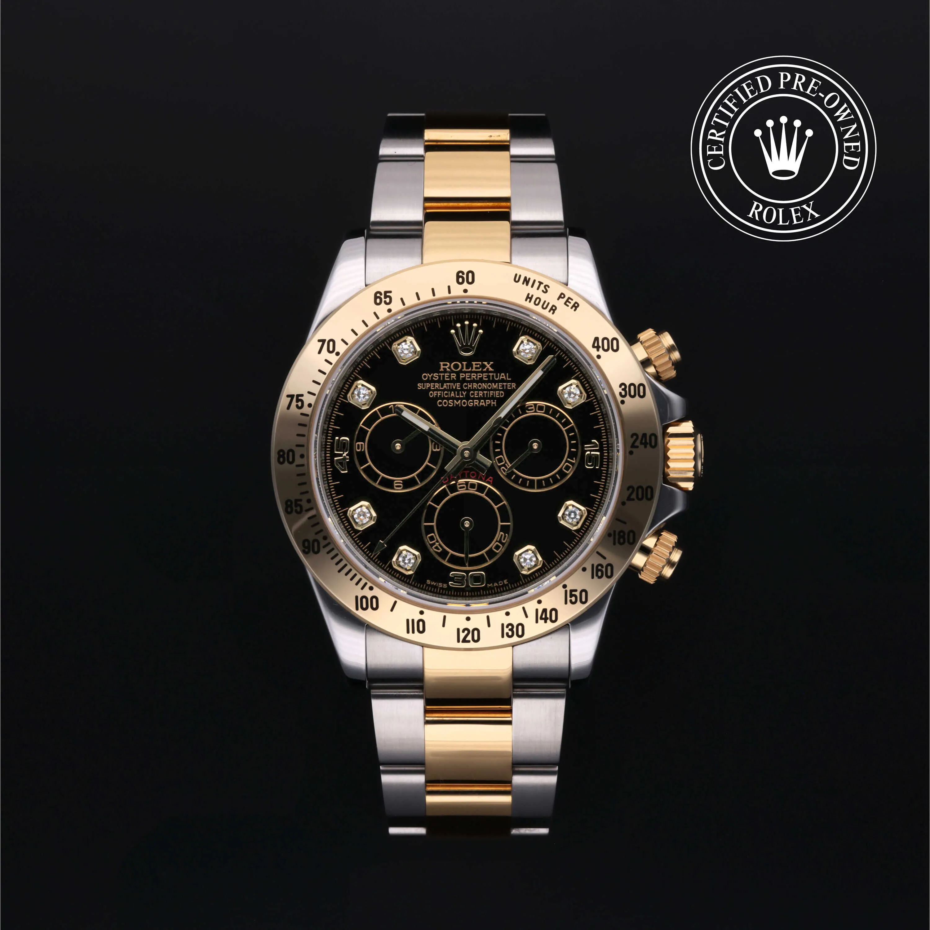 Rolex Daytona 116523 40mm Yellow gold and stainless steel Black