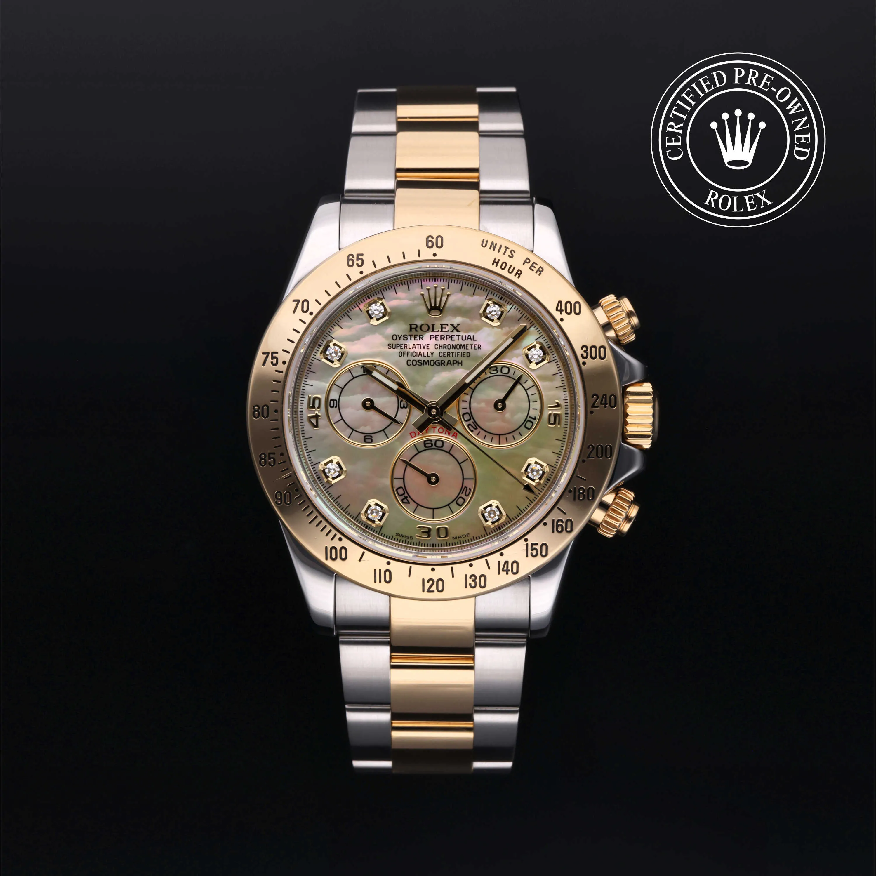 Rolex Daytona 116523 40mm Yellow gold and stainless steel Mother-of-pearl