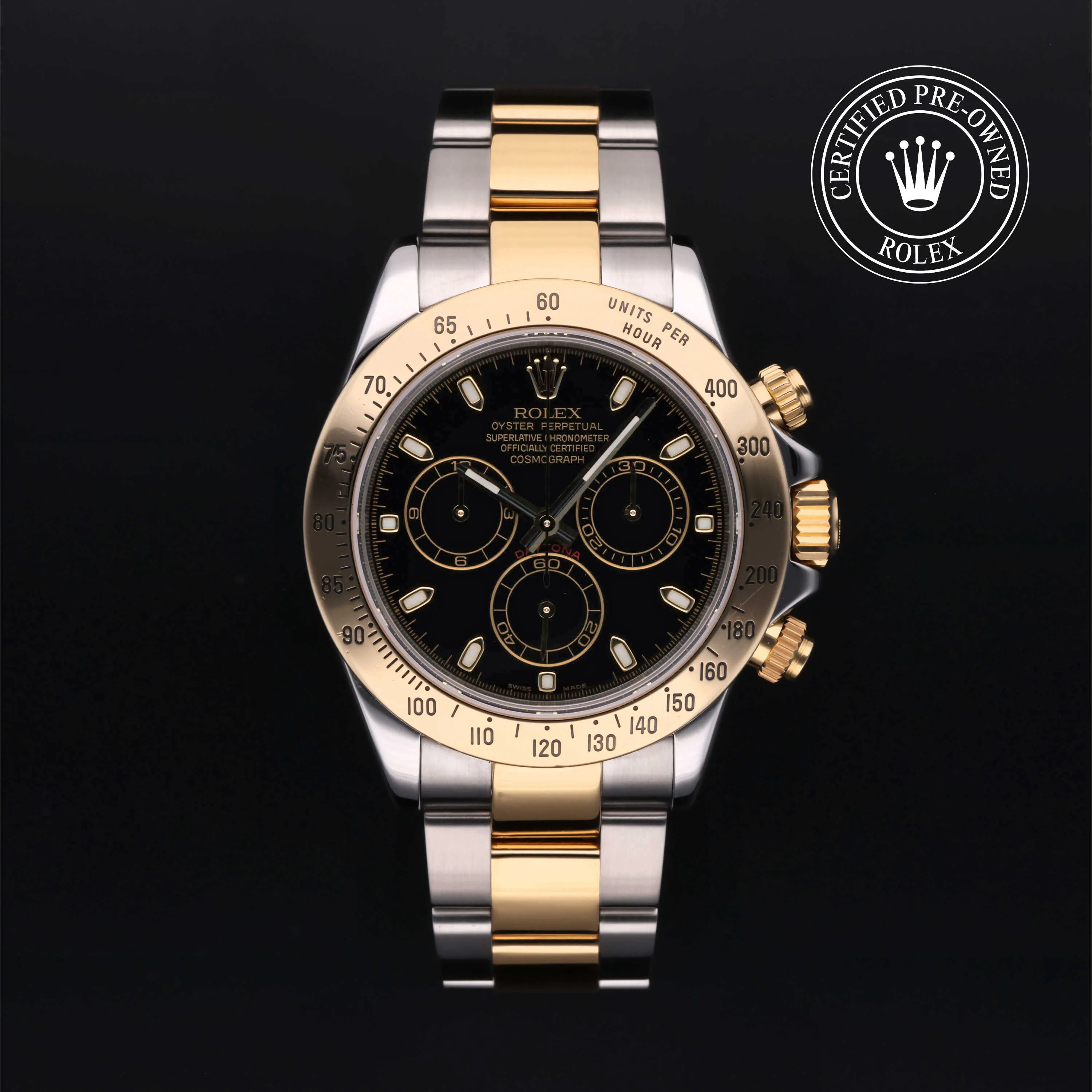 Rolex Daytona 116523 40mm Yellow gold and stainless steel Black