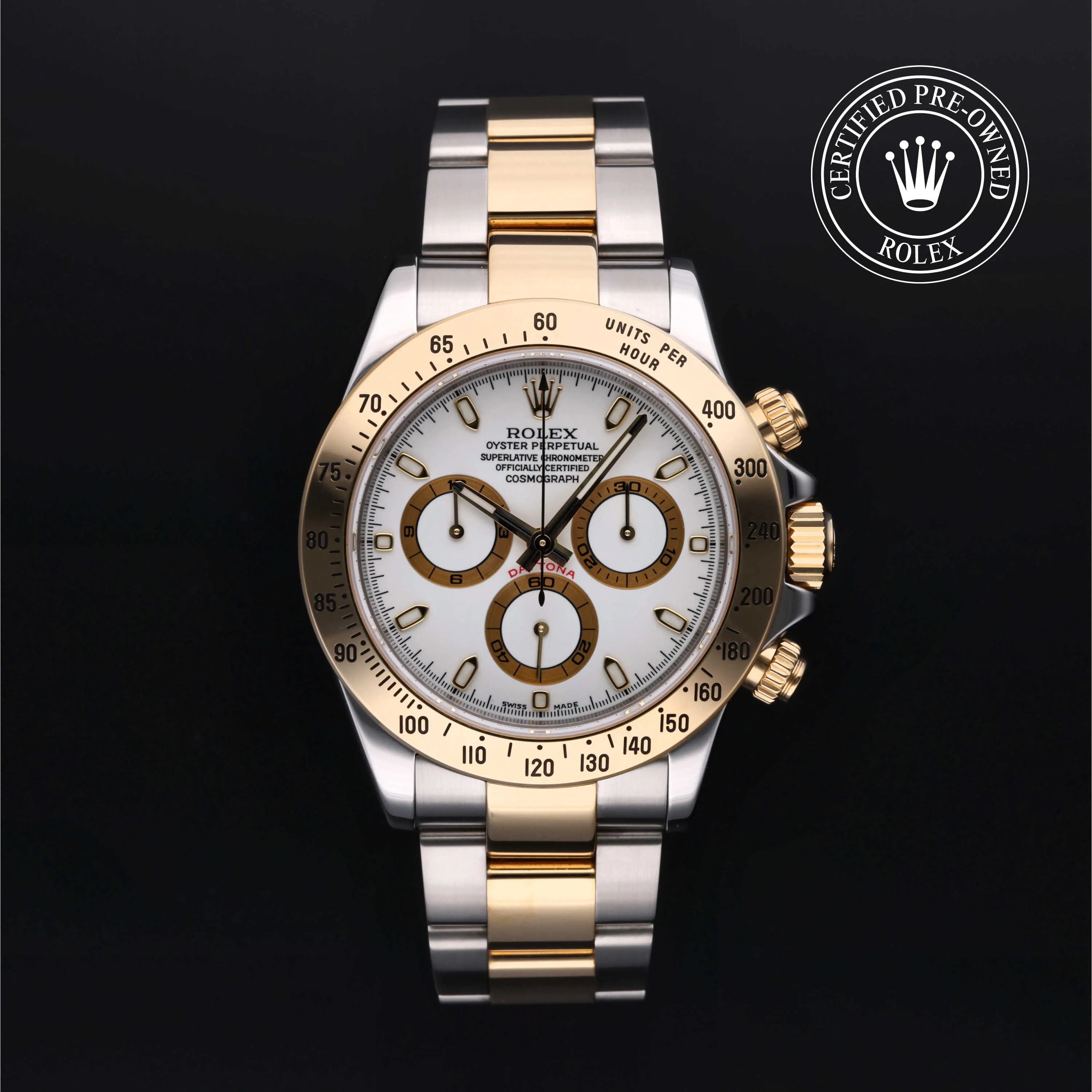 Rolex Daytona 116523 40mm Yellow gold and stainless steel White