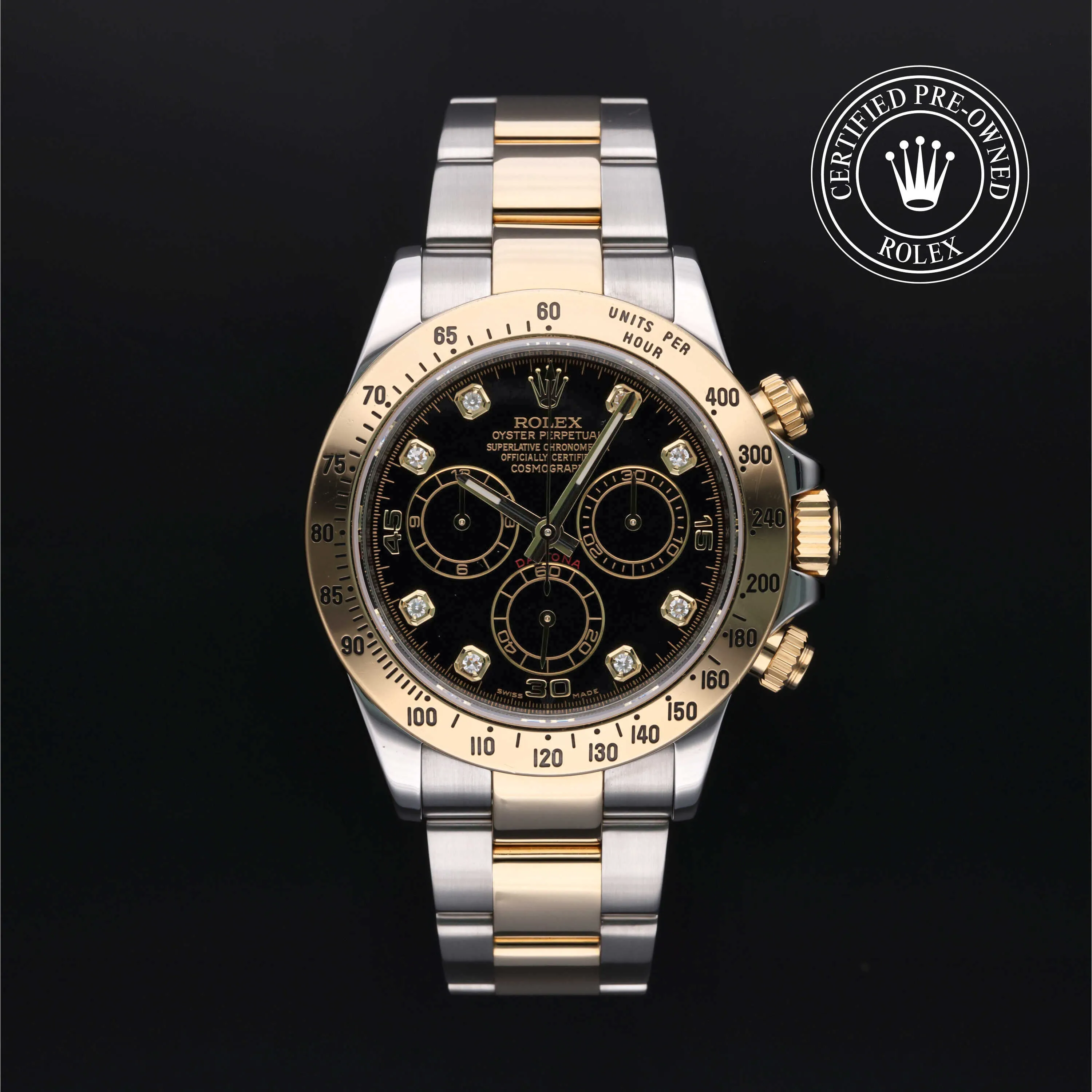 Rolex Daytona 116523 40mm Yellow gold and stainless steel Black