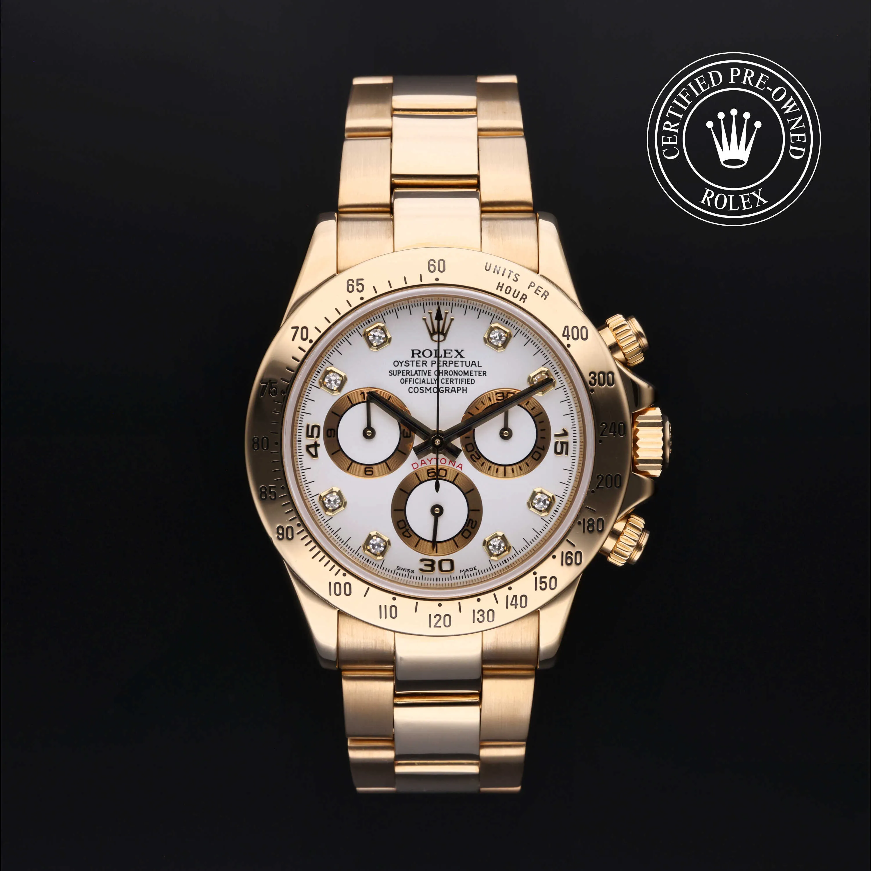 Rolex Daytona 116528 40mm Yellow gold White