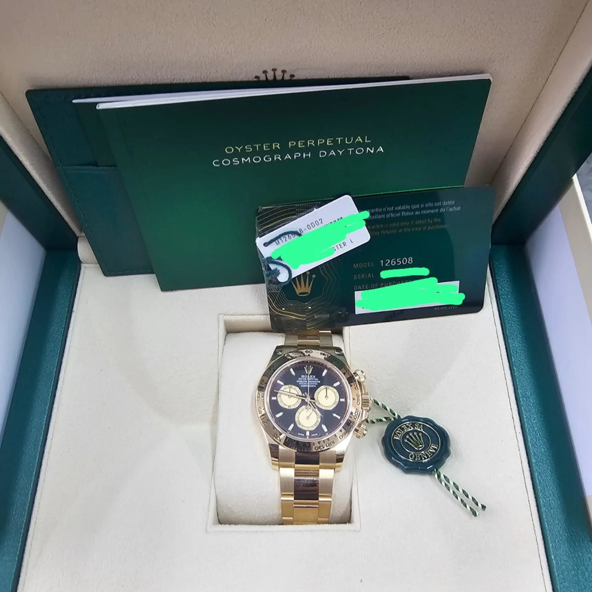 Rolex Daytona 126508-0002 40mm 18k yellow gold Black