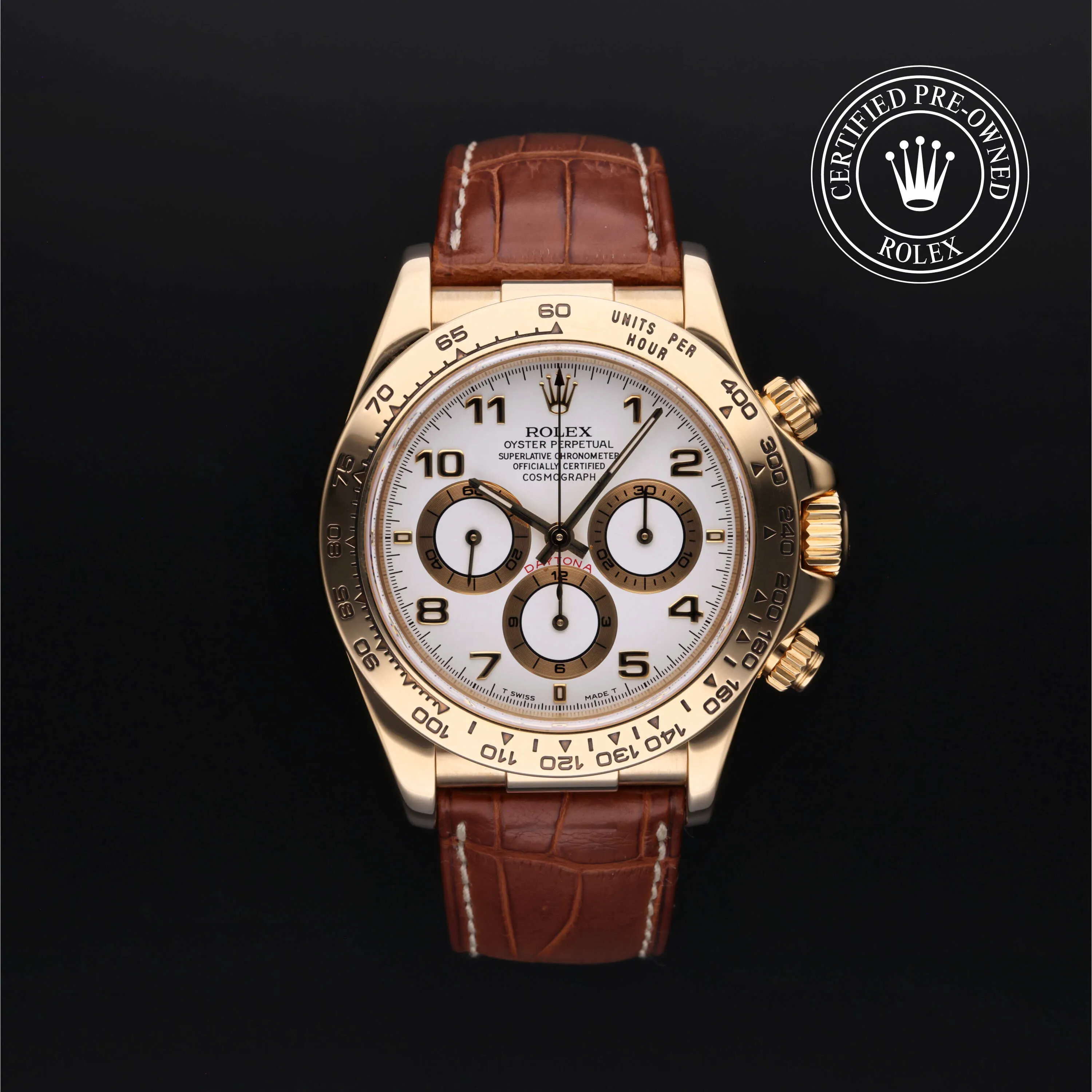 Rolex Daytona 16518 40mm Yellow gold White